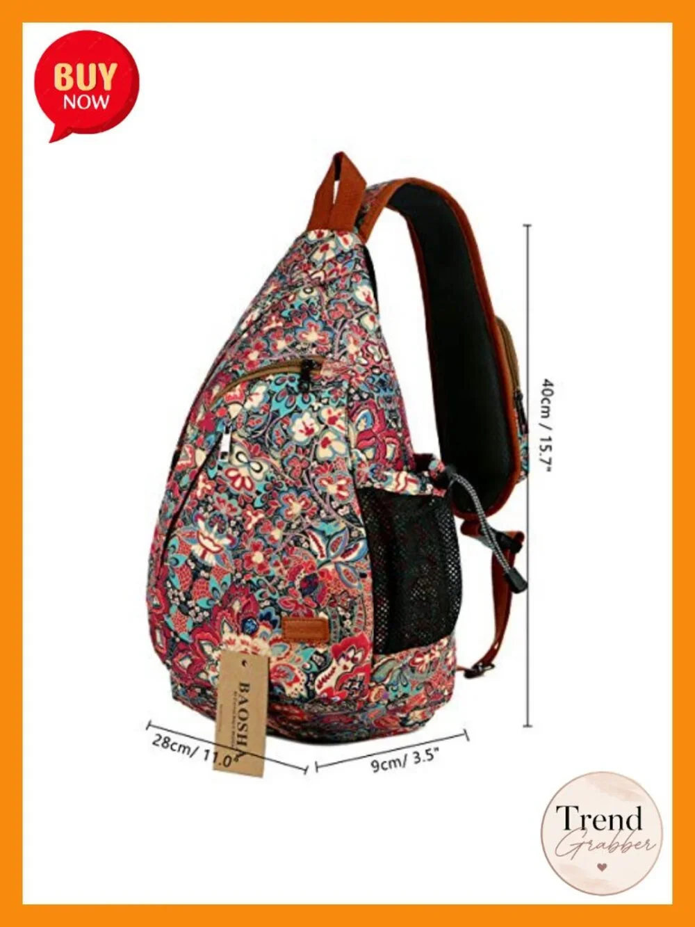 Sling Backpack Crossbody Chest Bag Travel Hiking Daypack for Women Large